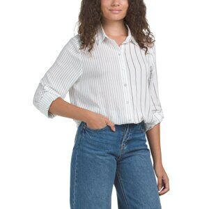 GRAND AND GREENE White/Black Long Sleeve Stripe Shirt